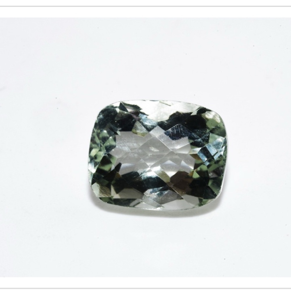 Natural checkerboard cushion cut green Amethyst